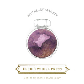 Mulberry Majesty | 38ml Ink | Ferris Wheel Press showing deep purple and gold shimmer ink swatch
