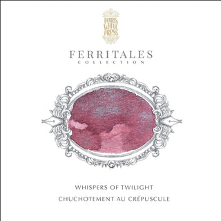 Whispers of Twilight Fountain Pen Inks - 10ml Bottled | Ferris Wheel Press deep purple ink with ornate frame design