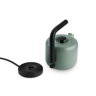Fellow Clyde Electric Kettle (120V) (1500ml/50oz) in sage green with black gooseneck handle and base