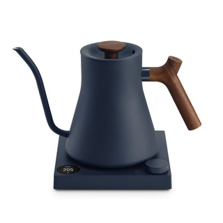 Fellow Stagg EKG Pro Electric Pour Over Kettle (120V) with matte black body and wooden handle