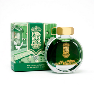 Misguided Mistletoe | 38ml Ink | Ferris Wheel Press in round bottle with gold cap and green packaging