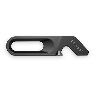 James The Halifax Multitool in matte black titanium with flathead screwdriver and bottle opener feature