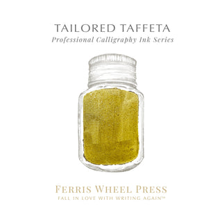 28ml Calligraphy Ink - Mauve Moon Diner | Ferris Wheel Press with gold taffeta texture in clear jar