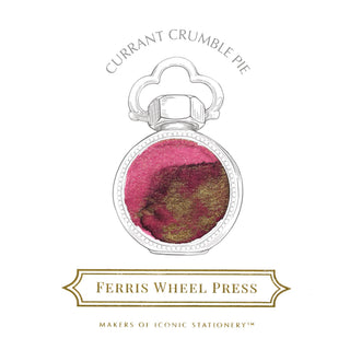 Currant Crumble Pie | 38ml Ink | Ferris Wheel Press with deep pink and gold shimmer swirl pattern
