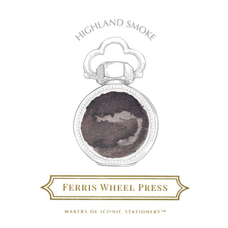 Close-up illustration of Highland Smoke | 38ml Ink | Ferris Wheel Press showcasing dark smoky ink texture