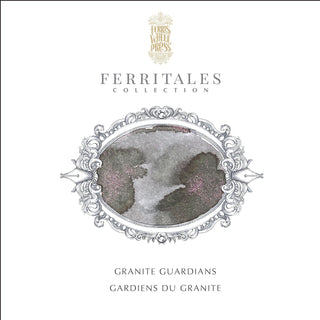 Granite Guardians Fountain Pen Inks - 10ml Bottled designed with a vintage ornate silver frame by Ferris Wheel Press