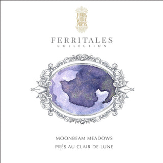 Moonbeam Meadows | 20ml Ink | Ferris Wheel Press with purple watercolor texture in ornate silver frame