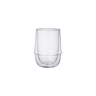 KINTO KRONOS Double Wall Iced Tea Glass 350ml showcasing clear heat-resistant double wall design