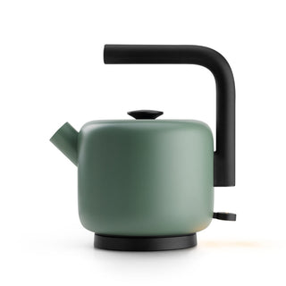 Fellow Clyde Electric Kettle (120V) (1500ml/50oz) in matte green with black handle and spout angle