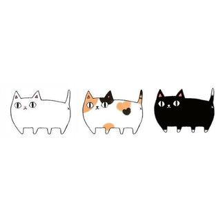 Neko Sankyodai Three Cats Brothers Small Tote Bag featuring three cute cartoon cats in white, calico, and black designs