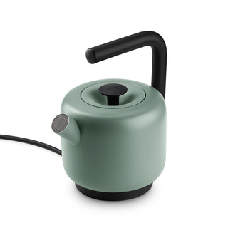 Fellow Clyde Electric Kettle (120V) (1500ml/50oz) with matte green stainless steel body and black handle