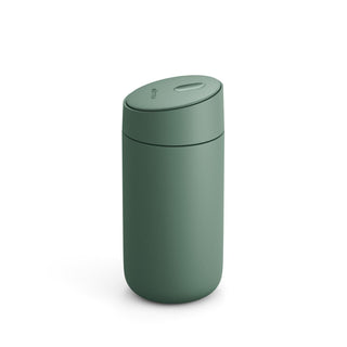 FELLOW Carter Slide Mug 12oz in muted green with sleek slide lid and smooth matte finish
