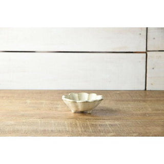 Kaneko Kohyo Side Dish Bowl White Rinka Series handcrafted Japanese porcelain Mino ware with scalloped edges