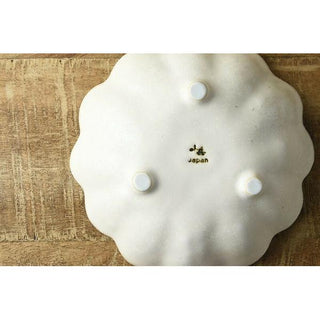 Kaneko Kohyo - Main Dish Bowl - White - Rinka Series showing textured porcelain base with Japan mark