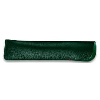 Caran d’Ache Ecridor Gift Set Ballpoint Pen & Leather Case with textured dark green leather sleeve