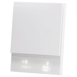 HARIO Polaris Coffee Scale with sleek white ABS resin body and illuminated digital display panel