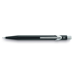 Caran d'Ache 844 Mechanical Pencil with sleek black aluminium hexagonal body and chrome clip details