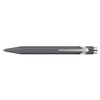 Caran d'Ache 849 Rollerball Pen in sleek dark gray aluminium with hexagonal barrel and silver clip