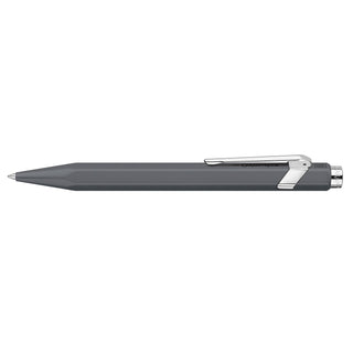 Caran d'Ache 849 Rollerball Pen with hexagonal matte grey aluminium body and silver clip detail