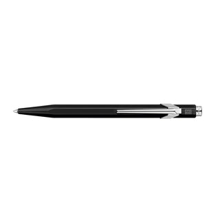 Caran d'Ache 849 Classic Line Ballpoint Pen in sleek black hexagonal aluminum body with chrome clip