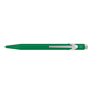 Caran d'Ache 849 Colormat - X Ballpoint Pen in green with hexagonal aluminum body and silver clip