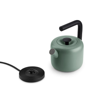 Fellow Clyde Electric Kettle (120V) (1500ml/50oz) in matte green with black handle and base plate