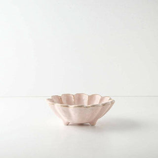 Kaneko Kohyo - Donburi Bowl - Pink - Rinka Series ceramic bowl with scalloped edges handcrafted Japanese Mino Ware