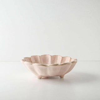 Kaneko Kohyo - Donburi Bowl - Pink - Rinka Series - Handcrafted Japanese Mino Ware with scalloped edges