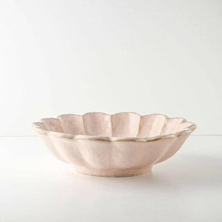Kaneko Kohyo - Donburi Bowl - Pink - Rinka Series - Handcrafted Japanese Mino Ware porcelain bowl with scalloped edges
