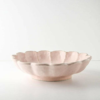 Kaneko Kohyo - Donburi Bowl - Pink - Rinka Series - Handcrafted Japanese Mino Ware with scalloped edges and matte finish