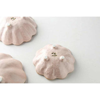 Kaneko Kohyo - Donburi Bowl - Pink - Rinka Series - Handcrafted Japanese Mino Ware porcelain base detail with feet and Japan mark