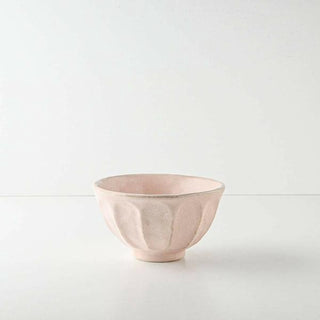 Kaneko Kohyo - Rice Bowl - Pink - Rinka Series handcrafted Japanese Mino Ware porcelain bowl with textured surface