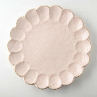 Kaneko Kohyo - Main Plate - Pink - Rinka Series handcrafted porcelain with scalloped edges from Japanese Mino Ware