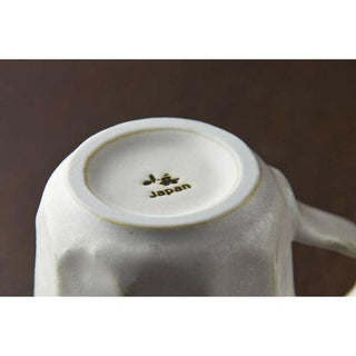 Kaneko Kohyo - Mug - White - Rinka Series - Handcrafted Japanese Mino Ware bottom showing maker’s mark and fine porcelain texture