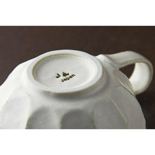 Kaneko Kohyo - Mug - White - Rinka Series - handcrafted porcelain bottom showing Japanese mark