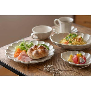 Kaneko Kohyo - Small Plate - White - Rinka Series - handcrafted porcelain Mino Ware serving assorted food