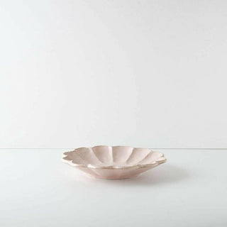 Kaneko Kohyo - Small Plate - Pink - Rinka Series - Handcrafted Japanese Mino Ware with scalloped edges and smooth porcelain finish