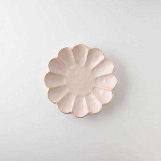 Kaneko Kohyo Small Plate Pink Rinka Series handcrafted Japanese Mino Ware with scalloped edges porcelain