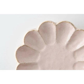 Kaneko Kohyo - Small Plate - Pink - Rinka Series handmade Japanese Mino Ware with scalloped edge porcelain