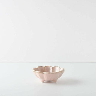 Kaneko Kohyo - Side Dish Bowl - Pink - Rinka Series with scalloped edges handcrafted porcelain Mino Ware