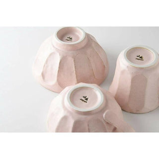 Kaneko Kohyo - Mug - Pink - Rinka Series - Handcrafted Japanese Mino Ware with textured porcelain undersides visible