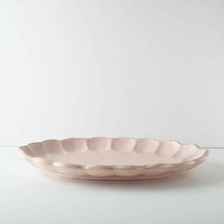 Kaneko Kohyo - Main Plate - Pink - Rinka Series - Handcrafted Japanese Mino Ware porcelain with scalloped edges