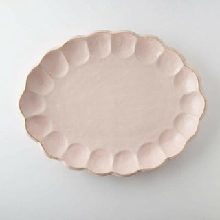 Kaneko Kohyo Main Plate Pink Rinka Series handcrafted Japanese Mino Ware porcelain scalloped edge plate