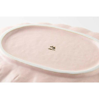Kaneko Kohyo - Main Plate - Pink - Rinka Series - handcrafted pink porcelain plate bottom view Japan mark