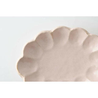Kaneko Kohyo - Small Plate - Pink - Rinka Series - handcrafted Japanese porcelain with scalloped edge close-up