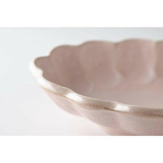 Kaneko Kohyo - Donburi Bowl - Pink - Rinka Series with scalloped edges and smooth porcelain finish
