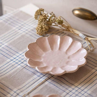 Kaneko Kohyo - Mug - Pink - Rinka Series - handcrafted Japanese Mino Ware floral-shaped saucer in soft pink porcelain