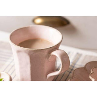 Kaneko Kohyo - Mug - Pink - Rinka Series - Handcrafted Japanese Mino Ware porcelain cup with textured surface
