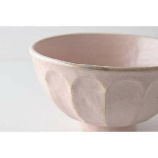 Kaneko Kohyo - Donburi Bowl - Pink - Rinka Series - Handcrafted Japanese Mino Ware with textured porcelain surface