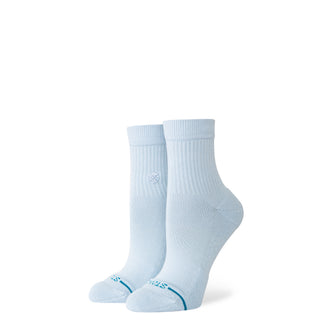 STANCE ICON QUARTER SOCKS in light blue cotton blend with ribbed cuff and reinforced toe details